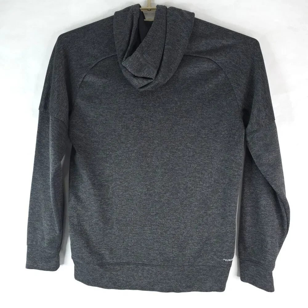 Adidas Hoodie Mens M Gray‎ Climawarm Pullover Sweatshirt Center Logo Athleisure